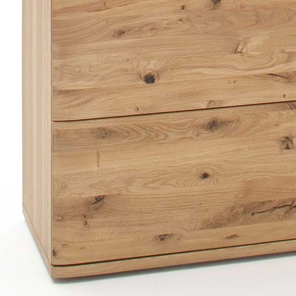 Eiche Bianco Highboard mit Glas Einsatz - Crokas I