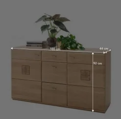 Eiche Bianco Sideboard teilmassiv Pontros 2-türig