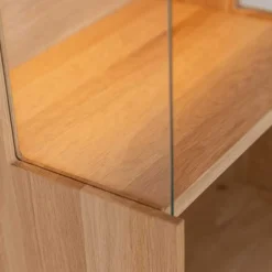 Eichenholz Hängevitrine mit Hirnholz Applikation - Deruta