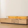 Eichenholz TV Board mit Hirnholz Applikation - Deruta