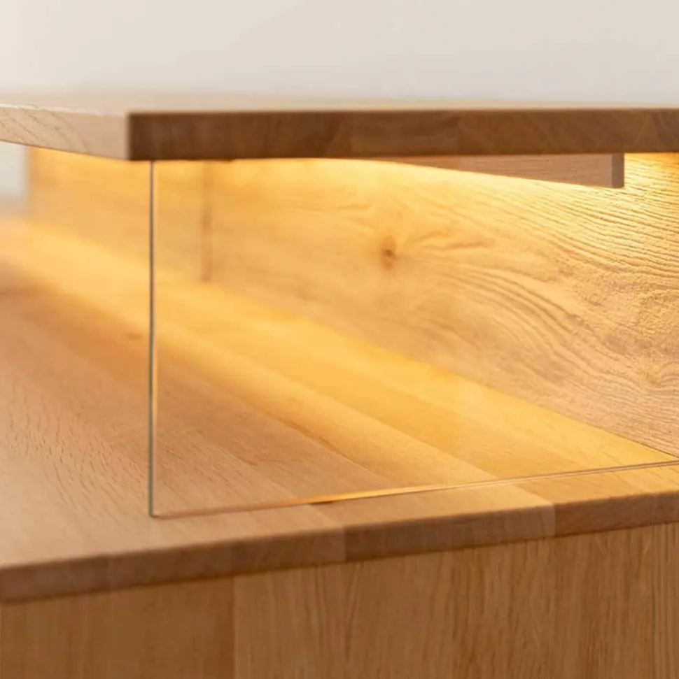 Eichenholz TV Board mit Hirnholz Applikation - Deruta