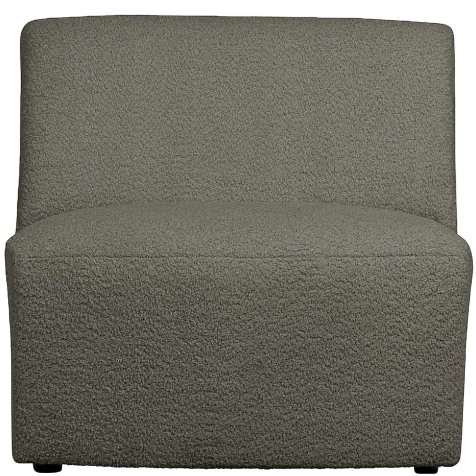Einsitzer Couchmodul aus Boucle in Dunkelgrün - Racapulco