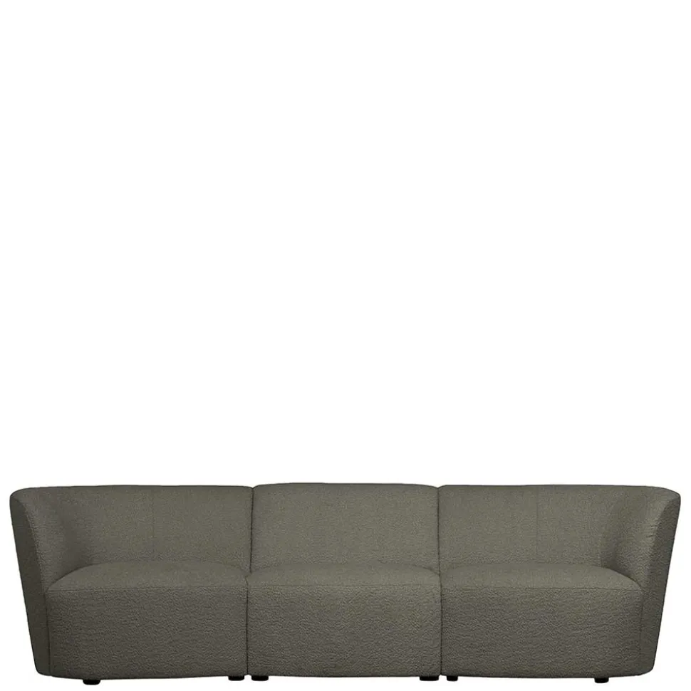 Einsitzer Couchmodul aus Boucle in Dunkelgrün - Racapulco
