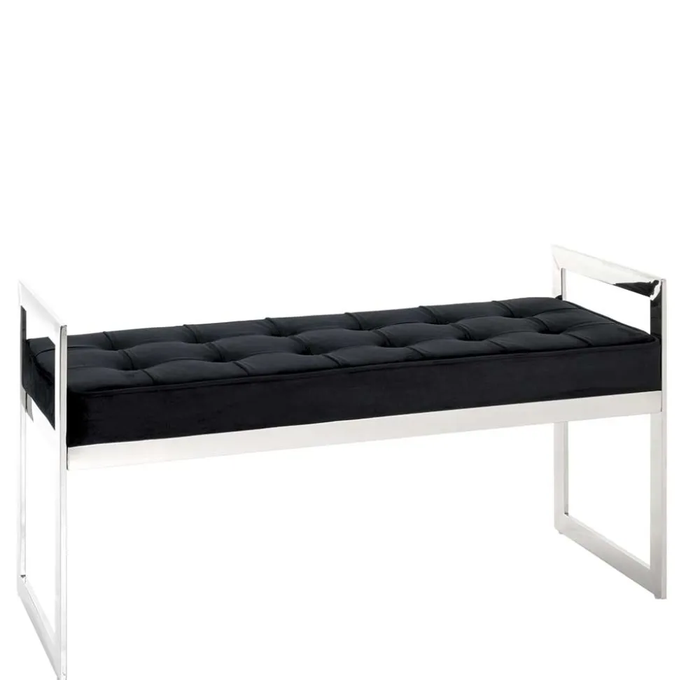 Elegante Sitzbank in Schwarz Samt - Moda