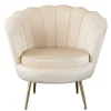 Eleganter Muschelsessel in Beige Samt - Fortlanda