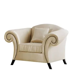 Eleganter Polstersessel in Beige Stoff - Belynia