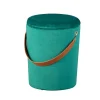 Eleganter Samt Polsterhocker in Grün & Braun - Campitello