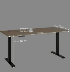 Elektrisch verstellbarer Schreibtisch 160x77 cm - Kuetra
