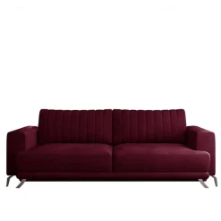2er Bettsofa in Dunkelrot - matter Samt - Lanaco