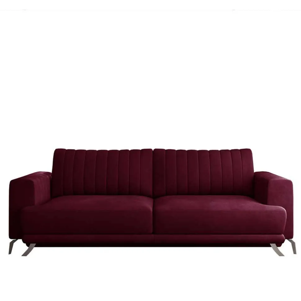 2er Bettsofa in Dunkelrot - matter Samt - Lanaco