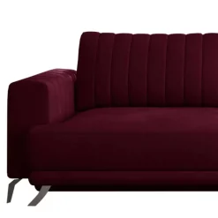 2er Bettsofa in Dunkelrot - matter Samt - Lanaco