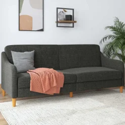 3er Bettsofa in Grau Stoffbezug - Tabara