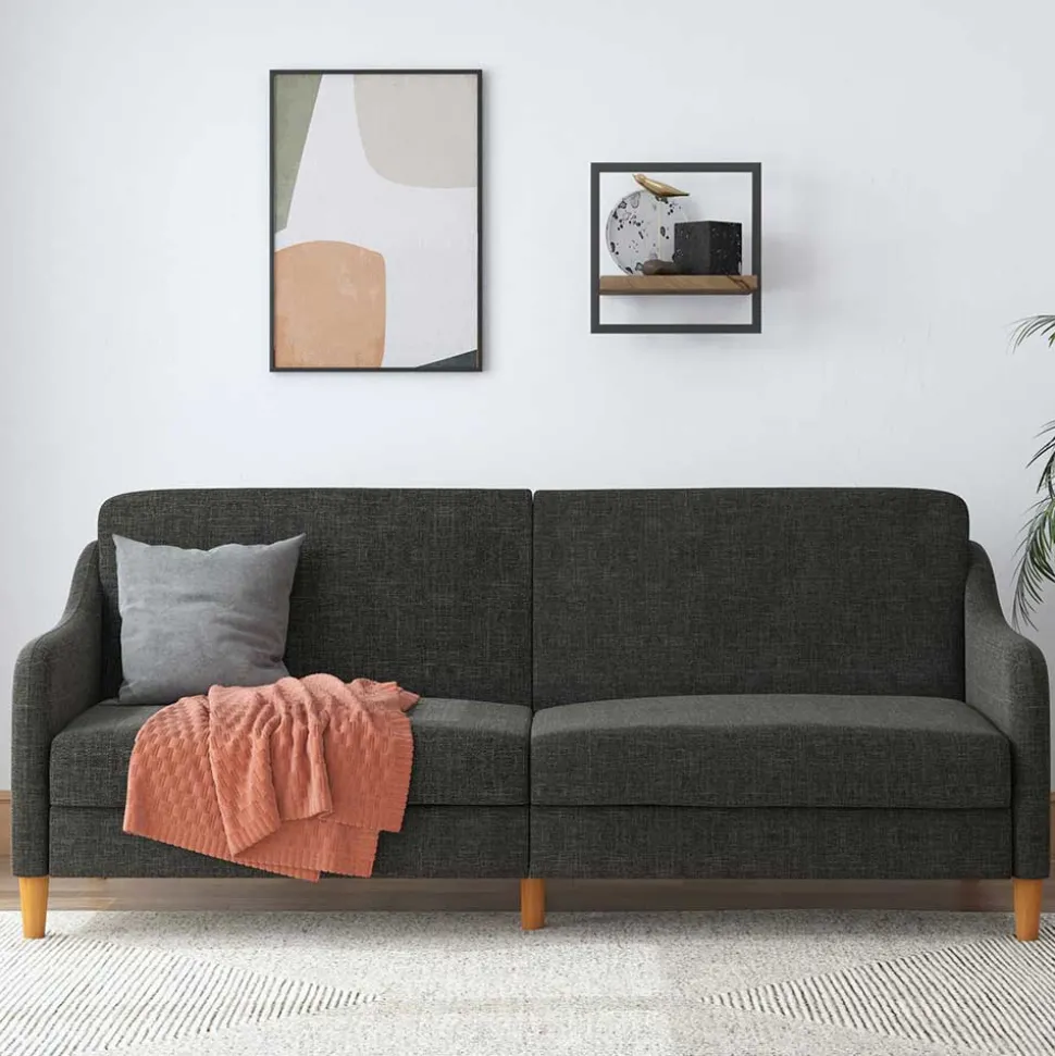 3er Bettsofa in Grau Stoffbezug - Tabara