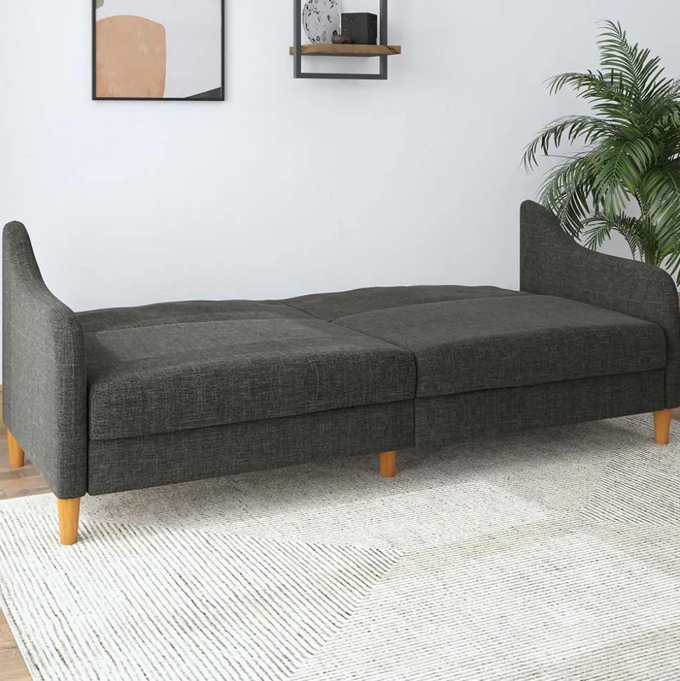 3er Bettsofa in Grau Stoffbezug - Tabara