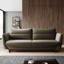 3er Schlafcouch in Graubraun meliert - Milor