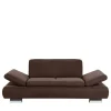 2er Sofa in Braun Veloursbezug - Delnoto