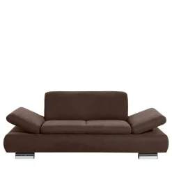 2er Sofa in Braun Veloursbezug - Delnoto