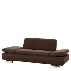 2er Sofa in Braun Veloursbezug - Delnoto