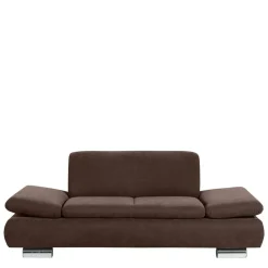 2er Sofa in Braun Veloursbezug - Delnoto