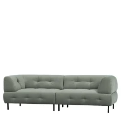3er Wohnzimmercouch in Graugrün Samt - Persona
