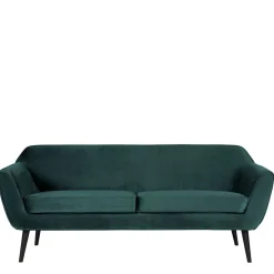 2,5er Wohnzimmercouch in Petrol Blau & Schwarz - Jerry