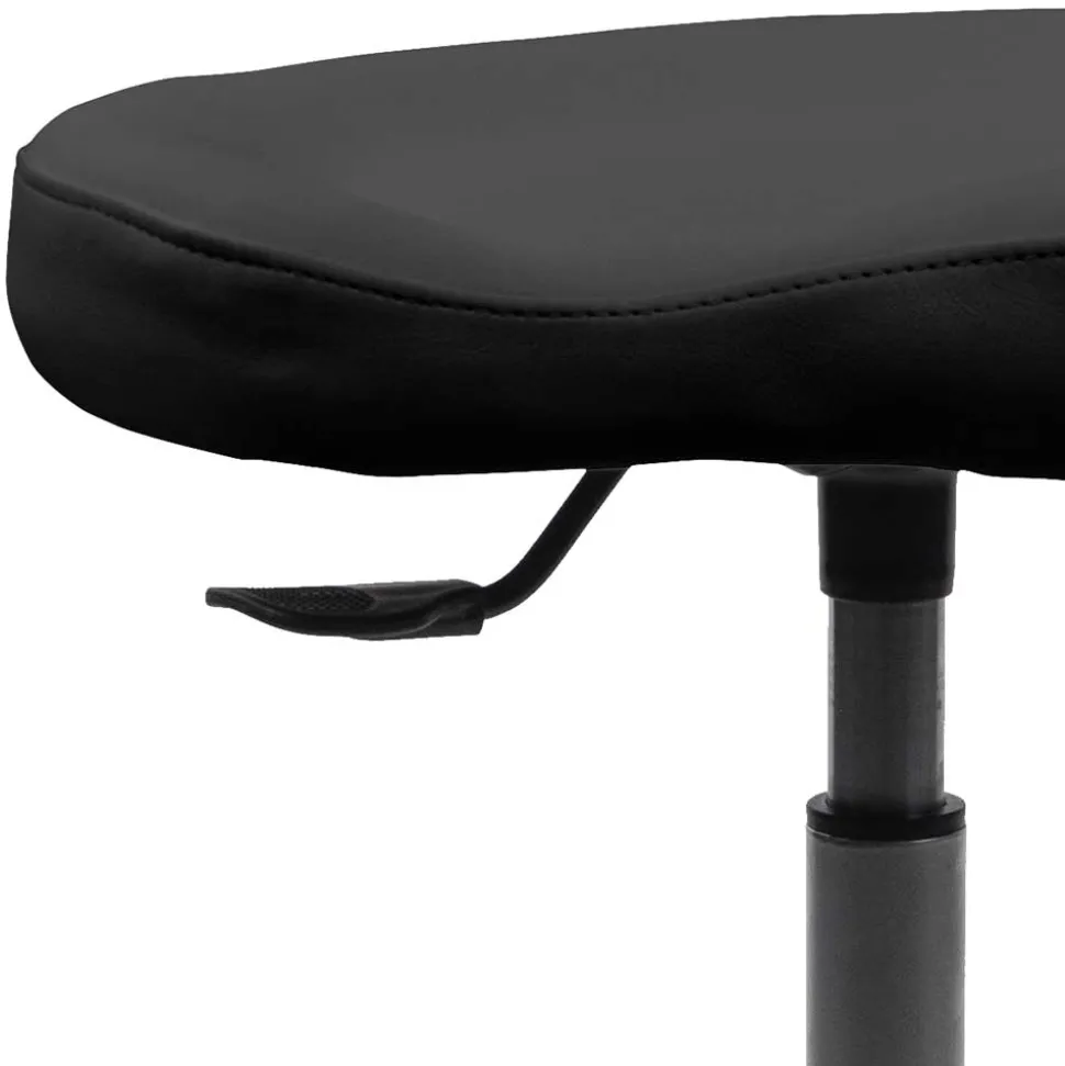 Ergonomischer Bürohocker in Schwarz & Silber - Evillan