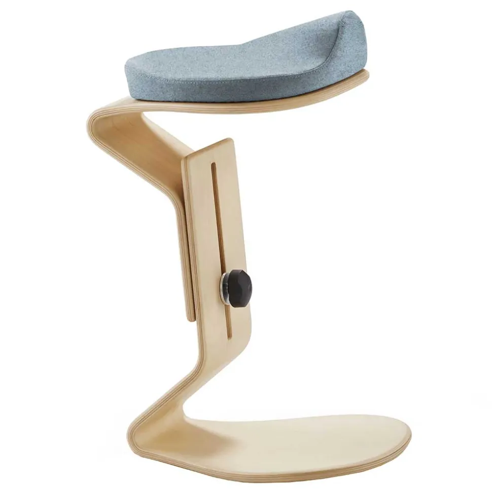 Ergonomischer Hocker in Hellblau Filz - Salcina