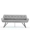 Esstisch Sofa in Grau Velours - Reymonda