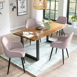 Esstisch und Stuhl Kombi modern - Icy (fünfteilig)