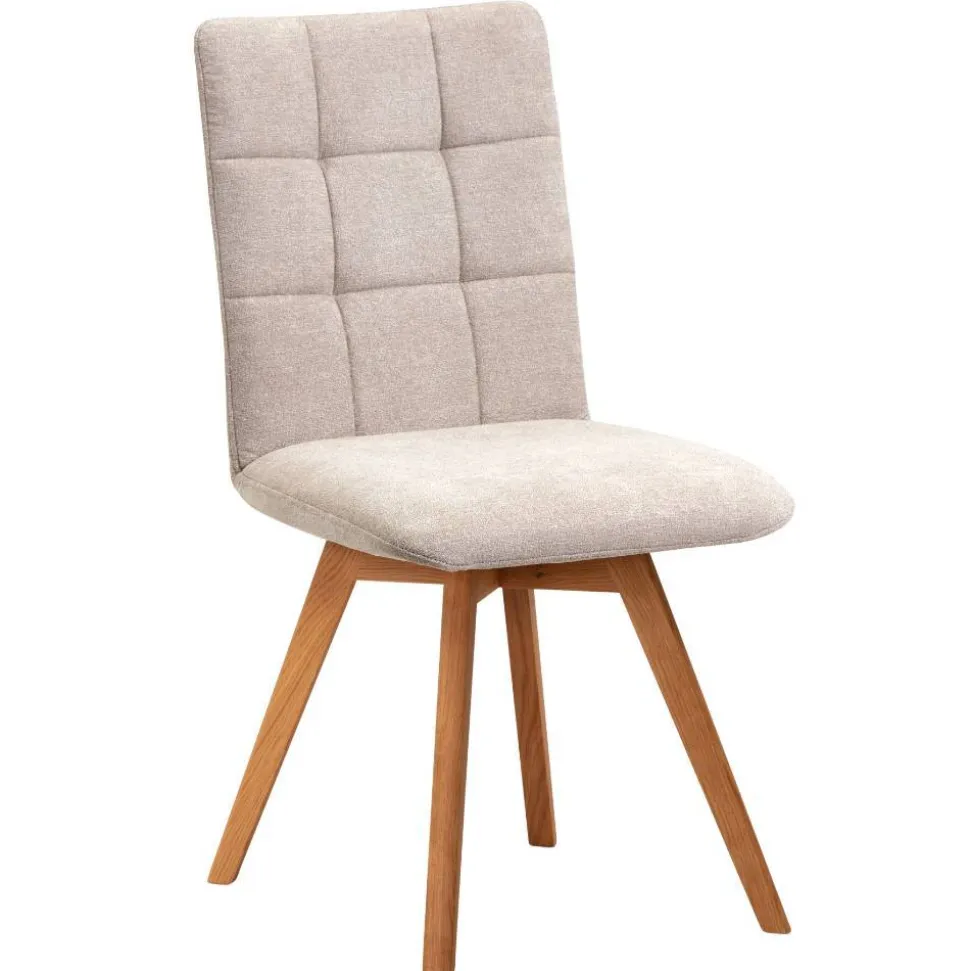 Esstischstuhl in Beige und Wildeiche - Sensibil (2er Set)