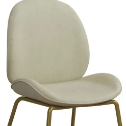 Esstischstuhl in Creme Weiß & Messing - Caspard
