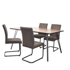 Esszimmer Gruppe mit Freischwingern - Raimar (fünfteilig)