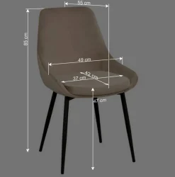 Esszimmer Samtstuhl in Beige - Vartinique (2er Set)