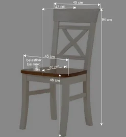 Esszimmer Sitzgruppe Barlad im Landhausstil (fünfteilig)