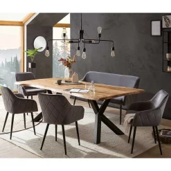 Esszimmer Sitzgruppe mit Bank Set - Jalona (sechsteilig)