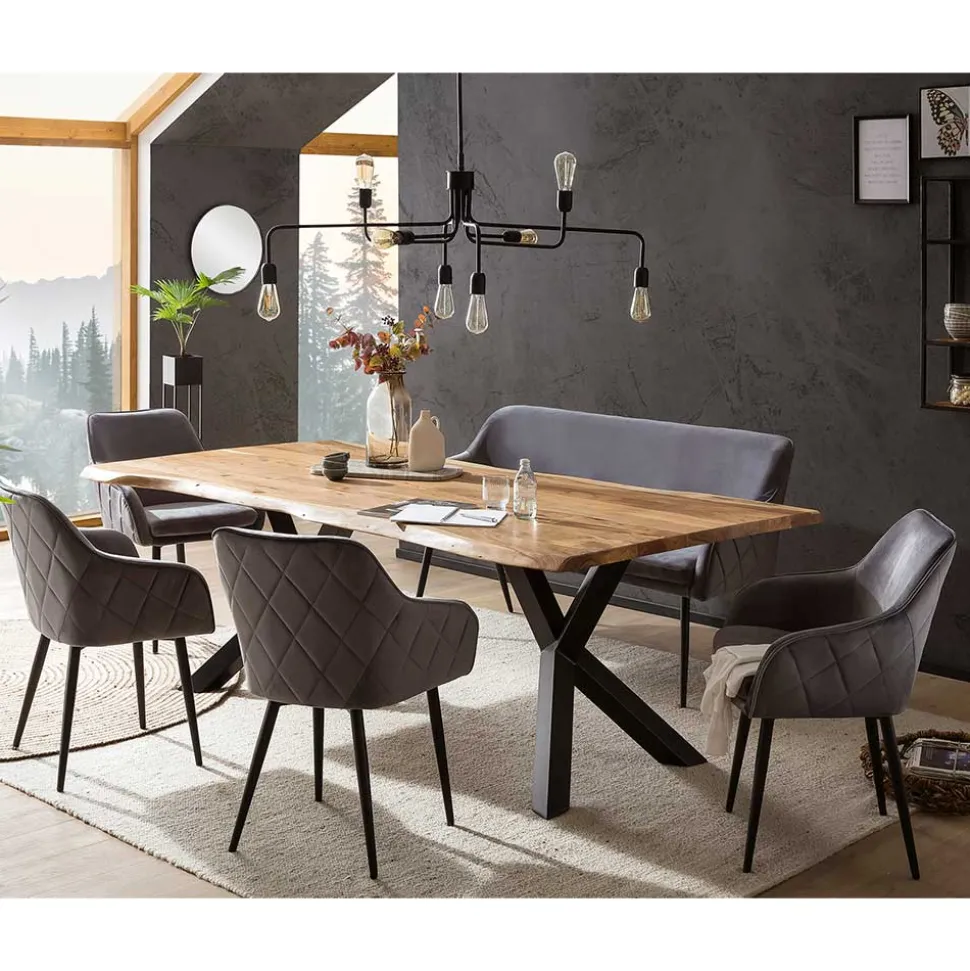 Esszimmer Sitzgruppe mit Bank Set - Jalona (sechsteilig)