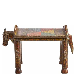 Ethnostyle Hocker in Pferde Optik - Adrian