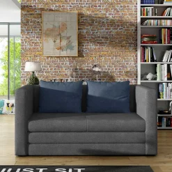 Faltsofa in Grau und Jeansblau - Cancun