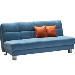 Faltsofa in Petrol Blau Stoff Stagnola mit Lattenrost Unterfederung
