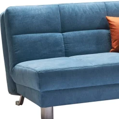 Faltsofa in Petrol Blau Stoff Stagnola mit Lattenrost Unterfederung