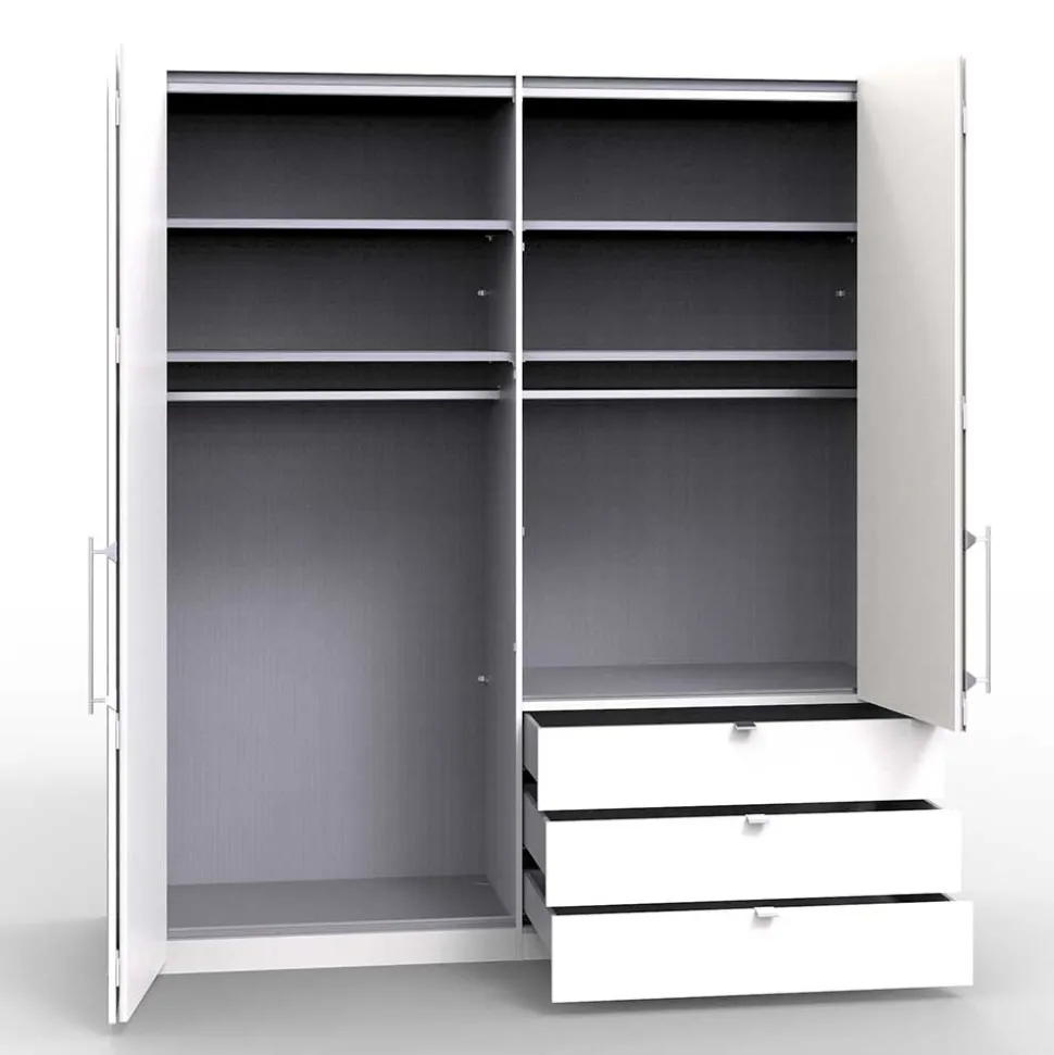 Falttüren Kleiderschrank in Creme Glas - Zidarie