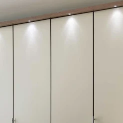 Falttüren Kleiderschrank in Beige Glasfront - Budelli
