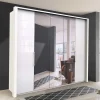 Falttüren Kleiderschrank mit Spiegel & Glas - Dolienca