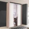 Falttüren Schlafzimmerschrank in Weiß mit Spiegel - Vaclyn