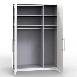 Falttüren Schlafzimmerschrank in Weiß mit Spiegel - Vaclyn