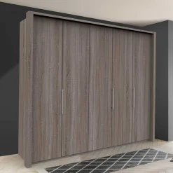 Falttürenschrank foliert in Holzoptik - Crenba