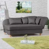 Federkern Chaiselongue in Anthrazit mit Buche - Sektinus