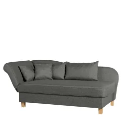 Federkern Chaiselongue in Anthrazit mit Buche - Sektinus