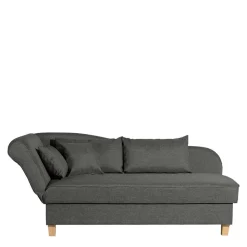 Federkern Chaiselongue in Anthrazit mit Buche - Sektinus