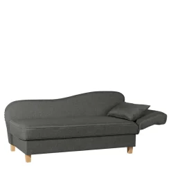 Federkern Chaiselongue in Anthrazit mit Buche - Sektinus